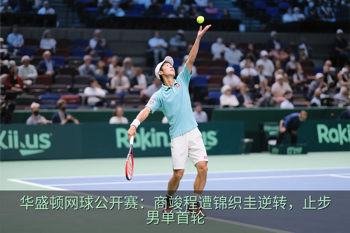 锦织圭在华盛顿网球公开赛比赛中发球